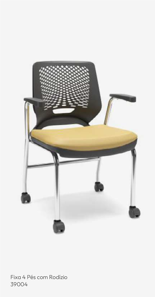 Cadeira Fixa 4 Pés com Rodízio - Linha BEEZI - 39004