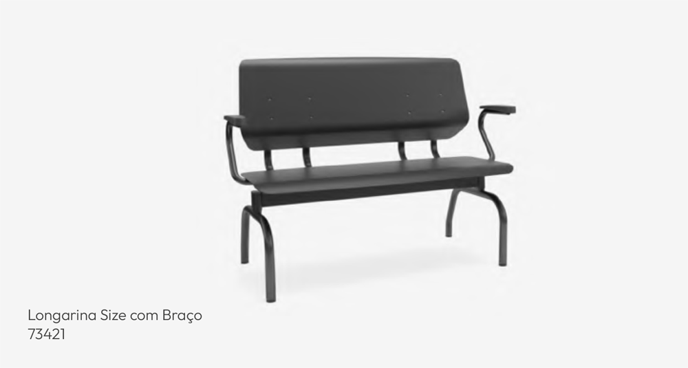 Cadeira Longarina Size com Braço - Linha BEEZI - 73421