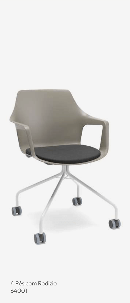Cadeira 4 Pés com Rodízio - Linha VESPER - 64001