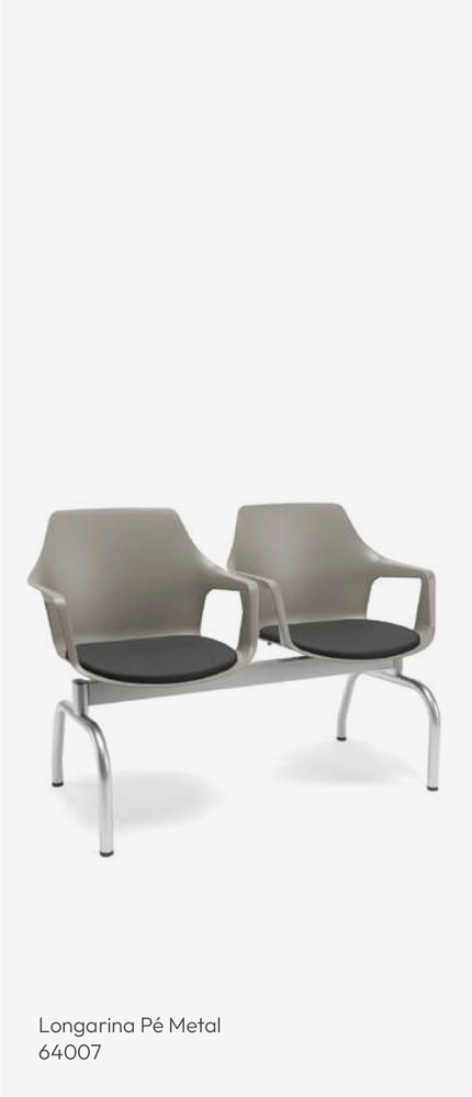 Cadeira Longarina Pé Metal - Linha VESPER - 64007